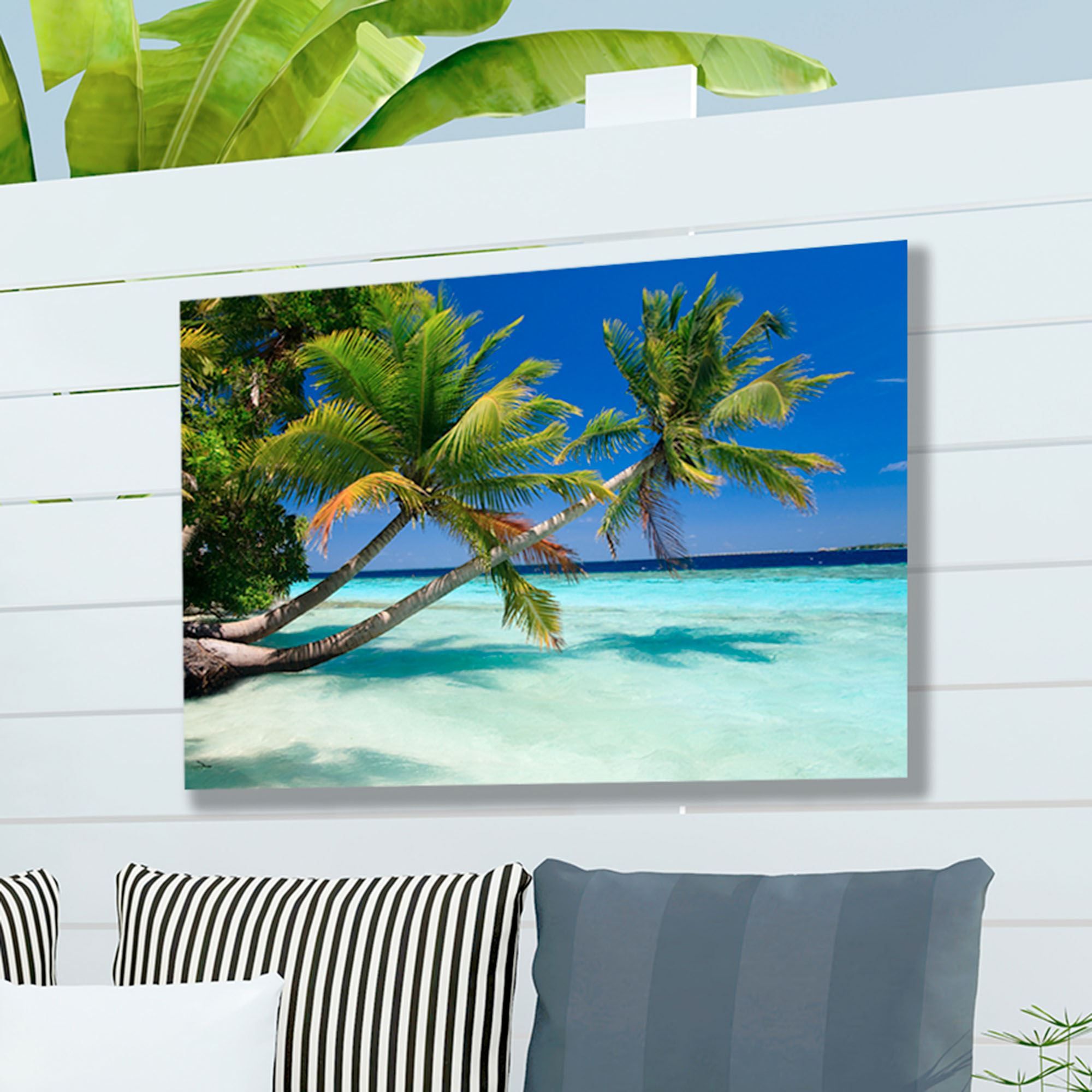 Palms Duo Indoor Outdoor Canvas Wall Art With 2018 Palms Wall Art (View 9 of 20)