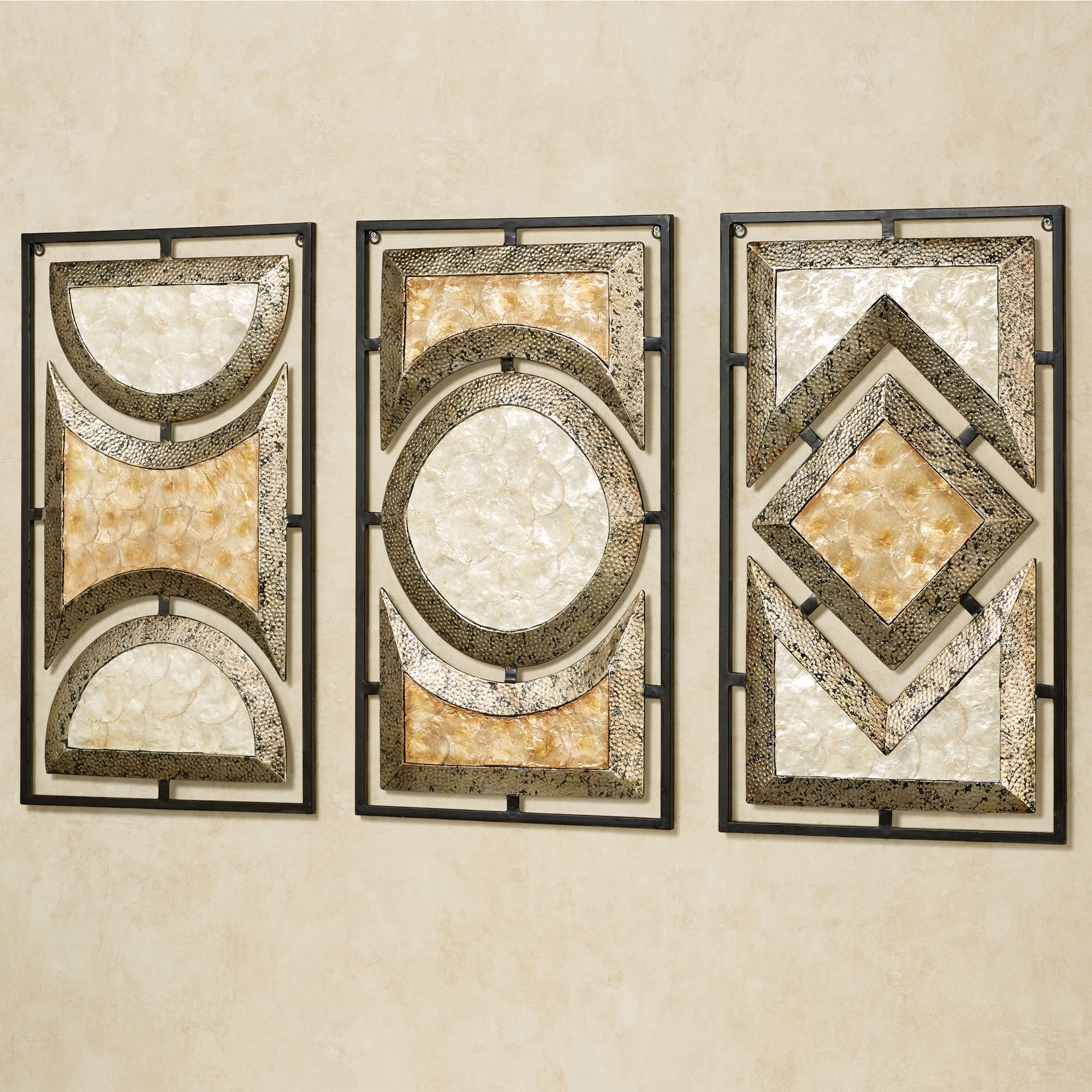 Pasquale Capiz Shell Metal Wall Art Set For Newest Nickel Metal Wall Art (View 2 of 20)