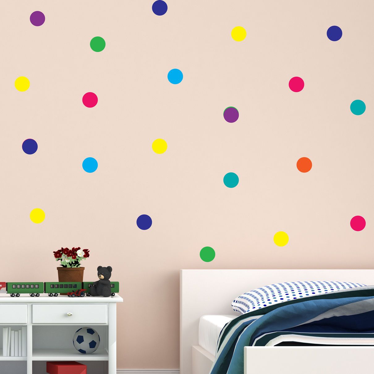 Polka Dot Wall Stickers Decal Childs Kid Vinyl Art Home Decor Spots In Most Up To Date Open Dotswall Art (View 1 of 20)