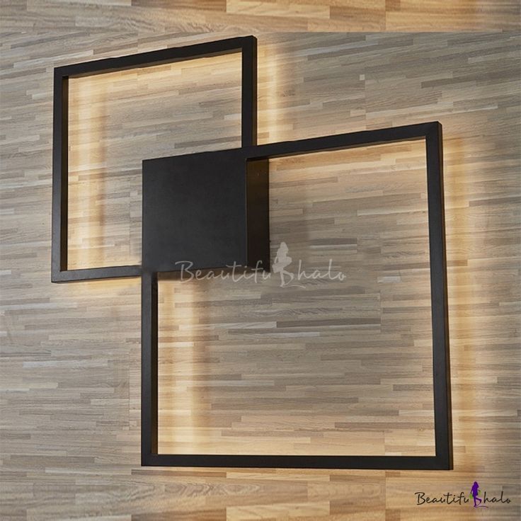 Post Modern Minimalist Black Square Led Wall Sconce Metal 25w/28w Within Recent Square Black Metal Wall Art (View 12 of 20)