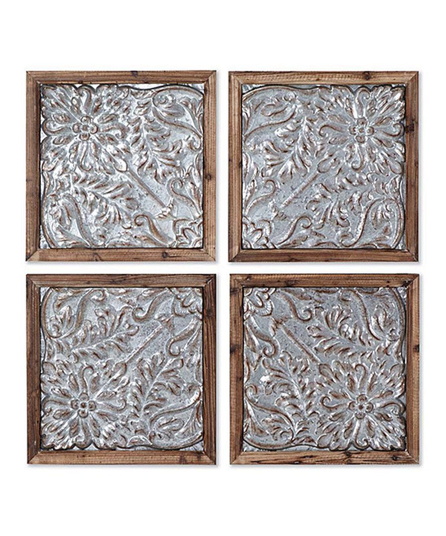 Punched Metal Square Wall Art – Set Of Four | Square Wall Art, Wall Art With Best And Newest Square Brass Wall Art (View 5 of 20)