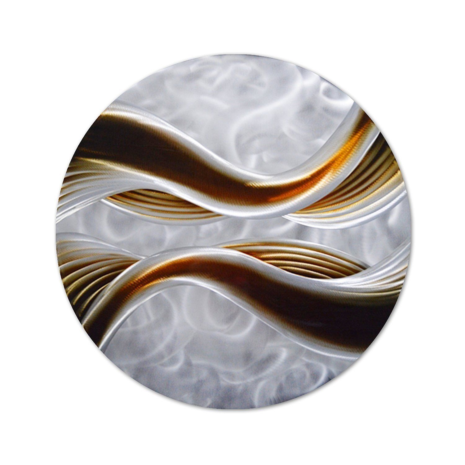 Pure Art Caramel Desire Metal Wall Art, Round Metal Wall Decor In Intended For Latest Glossy Circle Metal Wall Art (View 8 of 20)