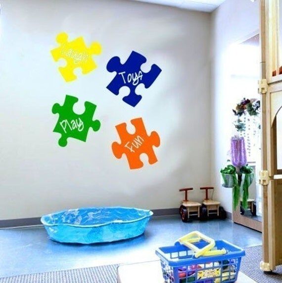 Puzzle Pieces Vinyl Wall Art Kids Room Or Playroom Throughout Latest Puzzle Wall Art (View 16 of 20)