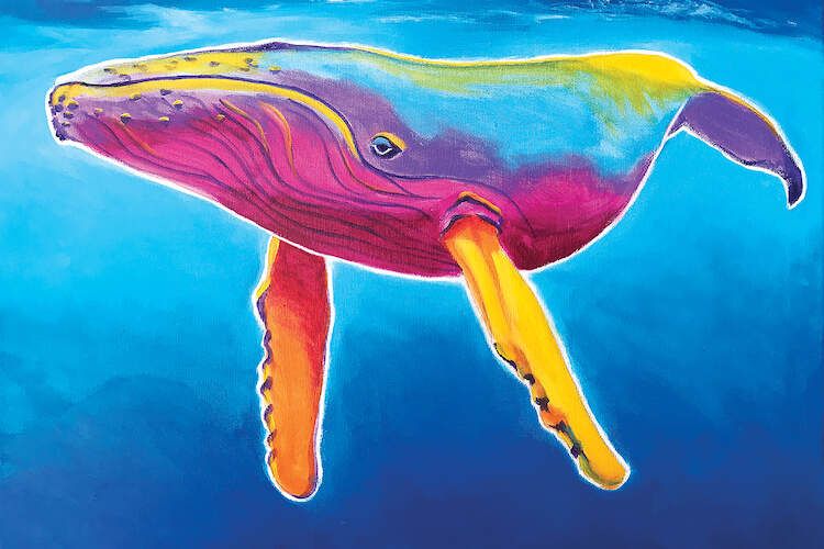 Rainbow Humpback Whale Canvas Artworkdawgart In 2020 | Whale Canvas Within 2018 Humpback Whale Wall Art (View 14 of 20)