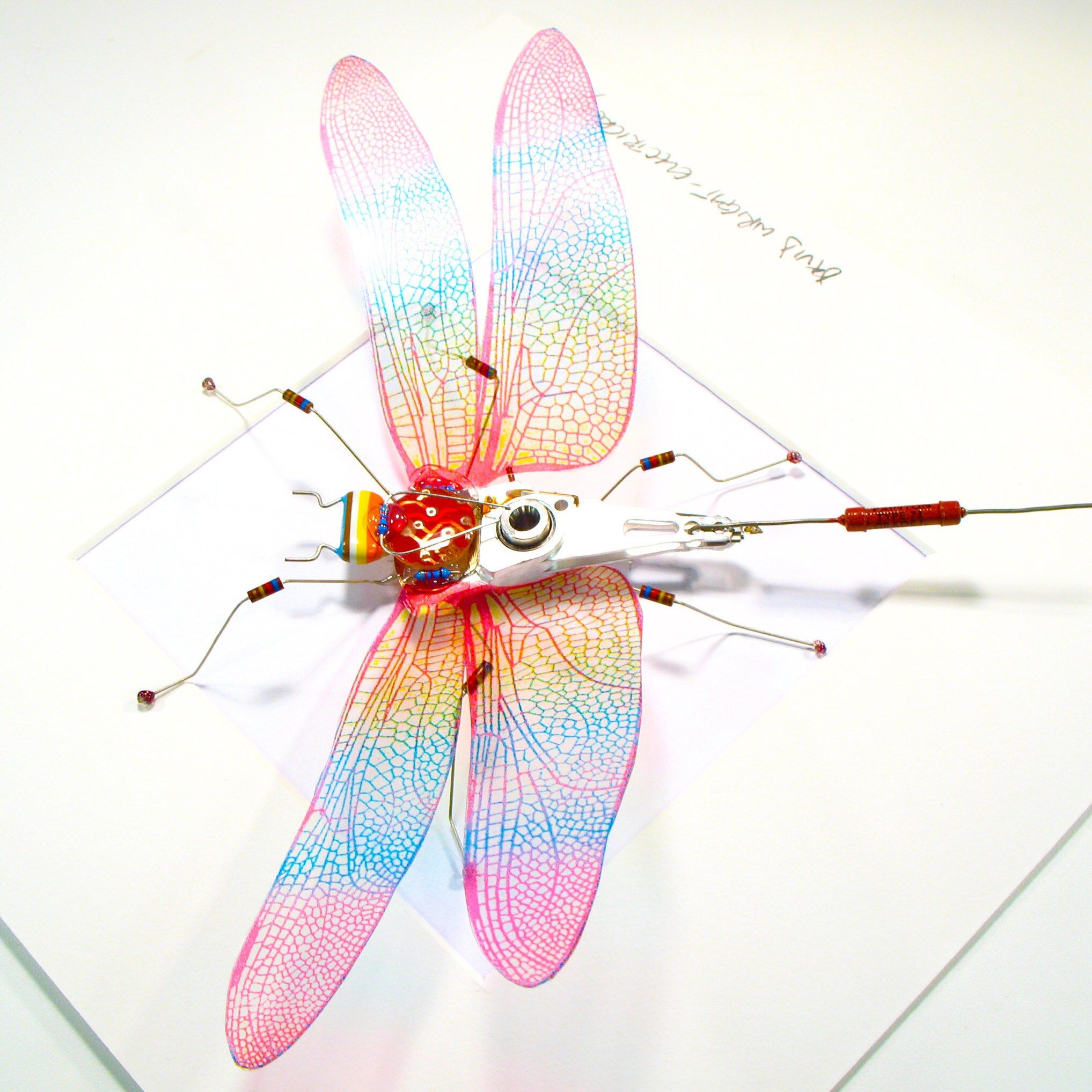 Rainbow Wing Dragonfly Framed Wall Art | Recycled Sculpture Throughout Best And Newest Dragonflies Wall Art (View 13 of 20)
