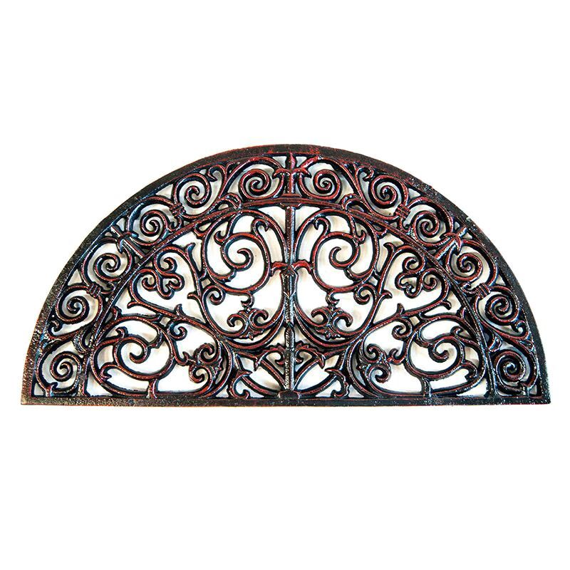 Reilly Cast Iron Outdoor Semi Round Wall Decor Within Newest Brass Iron Wall Art (View 5 of 20)