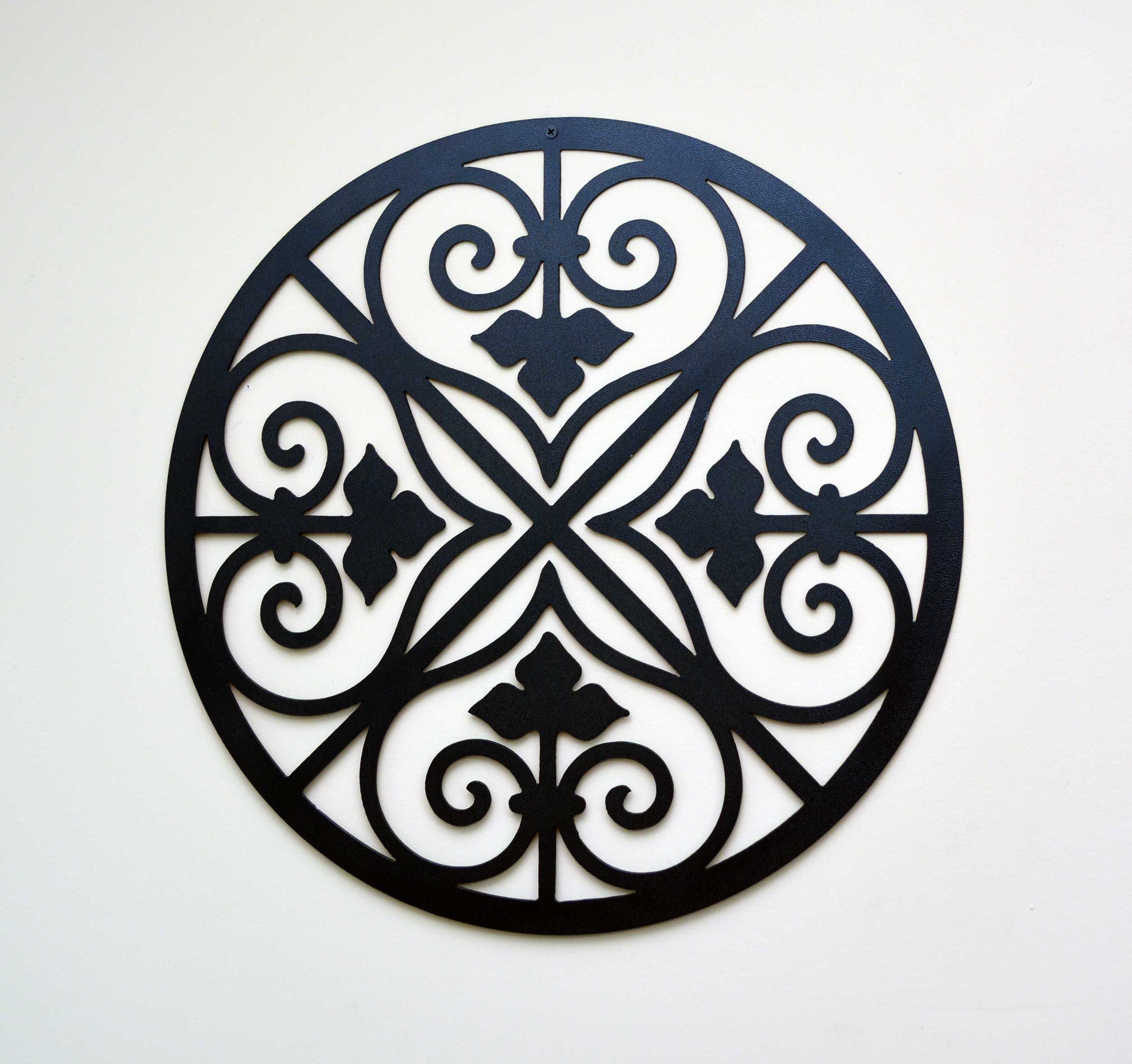 Round Metal Scroll Design Wall Decor, Home Decor For Latest Glossy Circle Metal Wall Art (View 4 of 20)