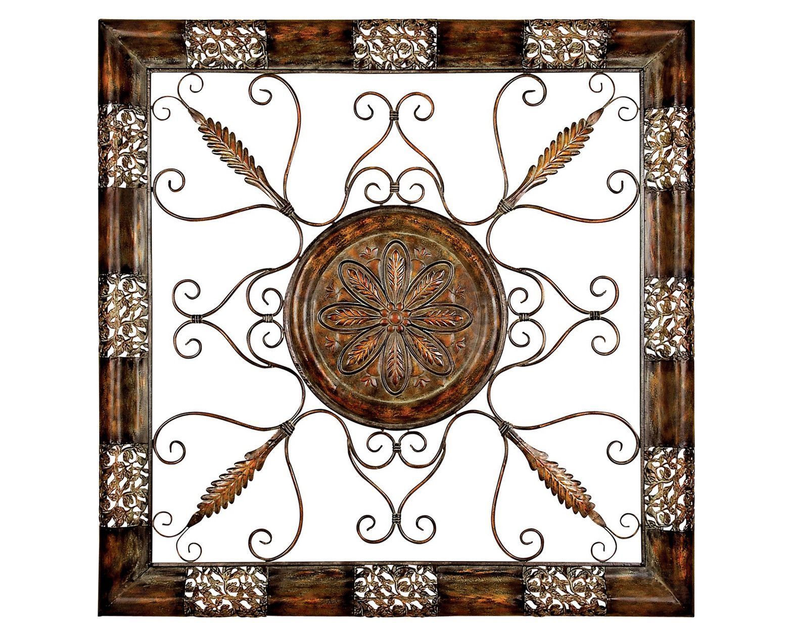 Rustic Grille Square Decorative Art | Metal Sculpture Wall Art, Wrought Throughout Newest Square Brass Wall Art (View 1 of 20)