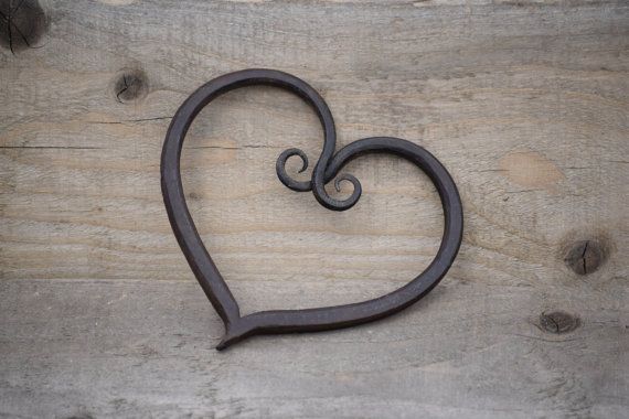 Rustic Hand Forged Heart, Home Décor, Rustic Décor, Iron Heart | Heart Throughout Most Recent Hand Forged Iron Wall Art (View 8 of 20)