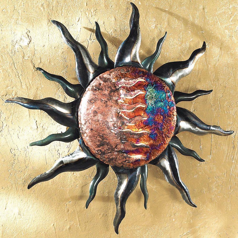 Rustic Metal Wall Art: Copper Dripped Sun Metal Wall Art With Regard To Best And Newest Limber Metal Wall Art (View 2 of 20)