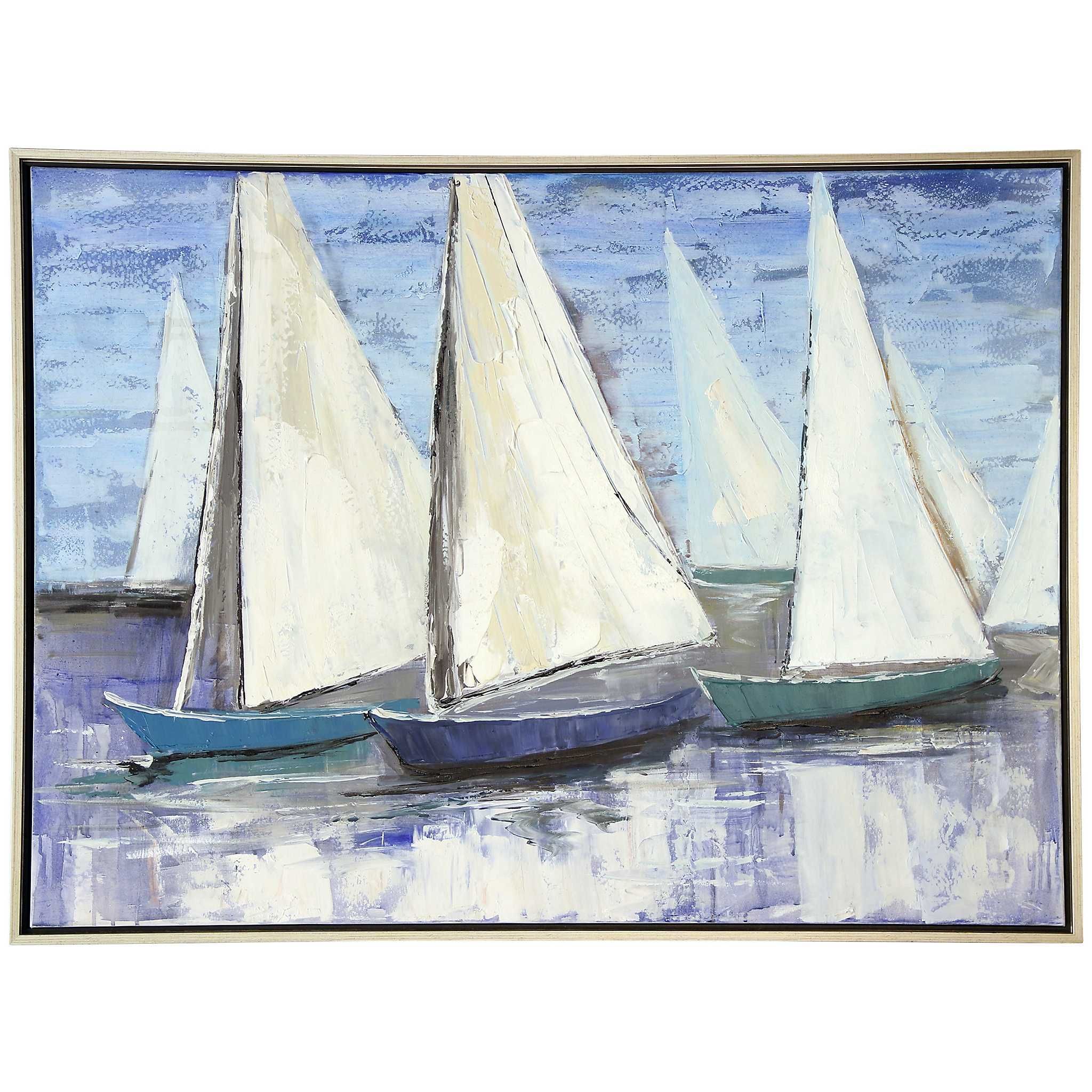 Sailboats Framed Canvas Art Print | Kirklands | Framed Canvas Art, Wall With Regard To Latest Sail Wall Art (View 8 of 20)