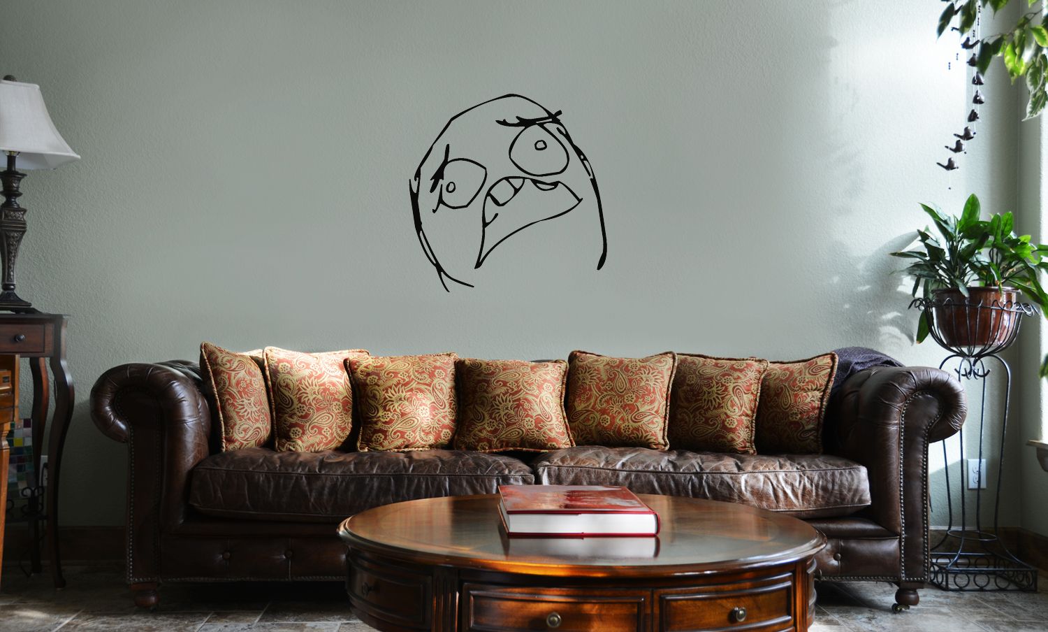 Scared Funny Meme Face Vinyl Wall Mural Decal Home Decor Sticker Regarding Most Up To Date Fun Wall Art (View 20 of 20)