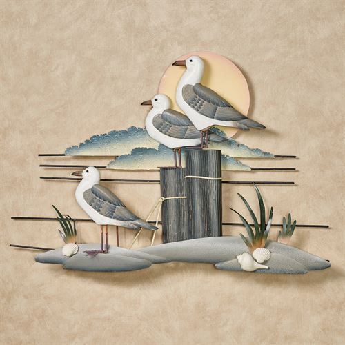 Seaside Perch Coastal Seagull Indoor Outdoor Wall Sculpture | Wall In Most Popular Seagulls Metal Wall Art (View 9 of 20)