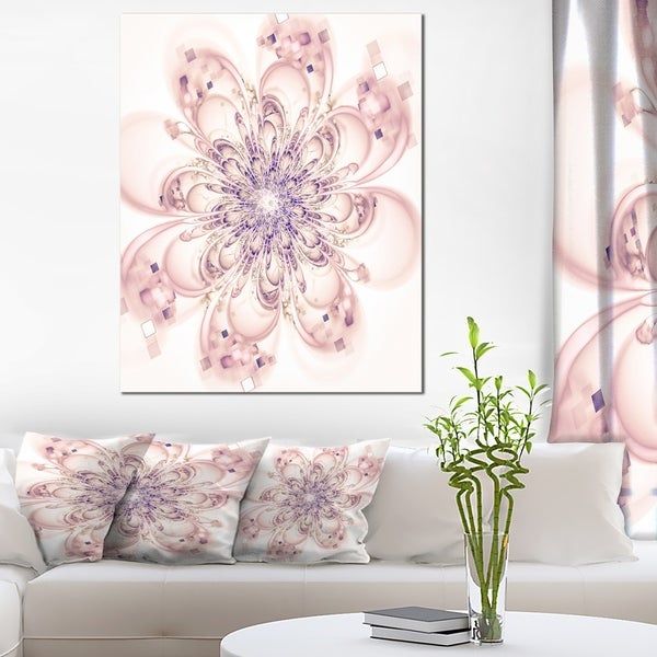 Shop Full Bloom Fractal Flower In Pink – Large Flower Canvas Wall Art Pertaining To Most Popular Crestview Bloom Wall Art (View 8 of 20)