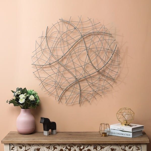 Shop Large Silver Abstract Round Metal Wall Decor – Overstock – 30932136 In 2018 Disks Metal Wall Art (View 15 of 20)