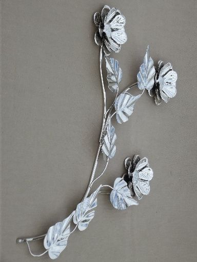 Silver Chrome Flower Wall Art, Vintage Metal Sculpture Full Blown Rose Within Most Recently Released Silver Flower Wall Art (View 16 of 20)