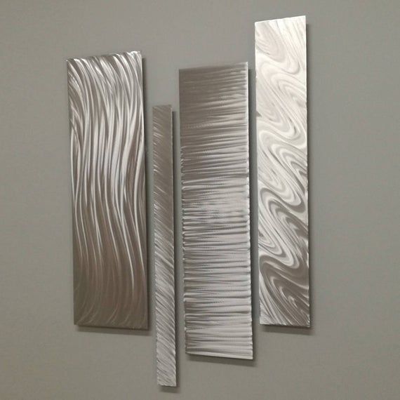 Silver Metal Wall Art, Modern Metal Wall Art, Modern Abstract Wall Intended For Current Gold And Silver Metal Wall Art (View 15 of 20)