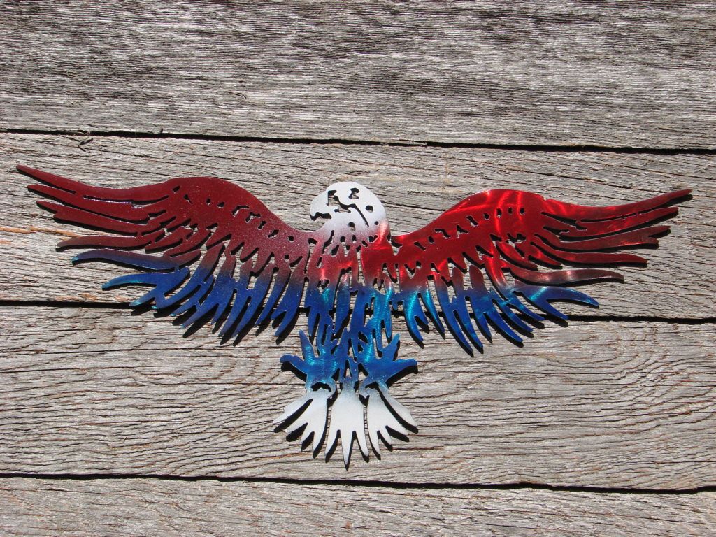 Small Steel Patriotic American Eagle Silhouette Modern Wall Art For Regarding Latest Eagle Wall Art (Gallery 20 of 20)