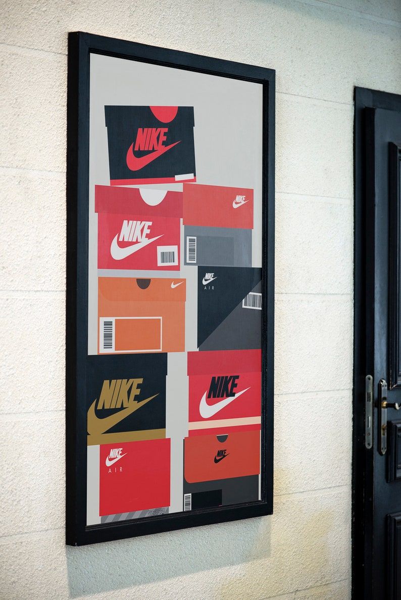 Sneaker Box Wall Art Poster Nike Sneakerhead Decor | Etsy Intended For Best And Newest Box Wall Art (View 2 of 20)