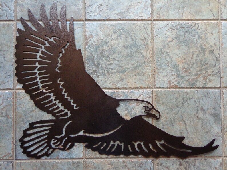 Soaring Eagle Sign Plasma Cut Metal Wall Art 34 W X | Etsy Intended For Most Recently Released Eagle Wall Art (View 17 of 20)