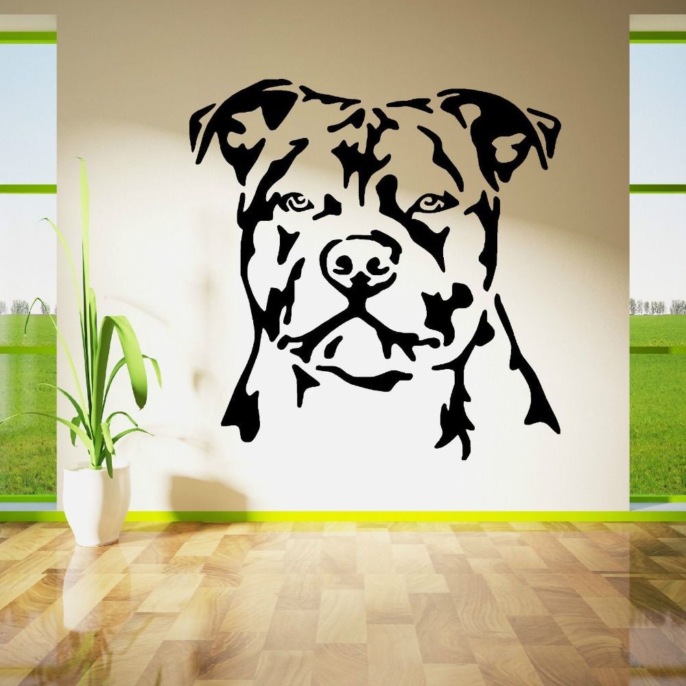 Staffordshire Bull Terrier Dog Vinyl Wall Art Sticker Decal Staffy Boy In Most Up To Date Dog Wall Art (View 13 of 20)