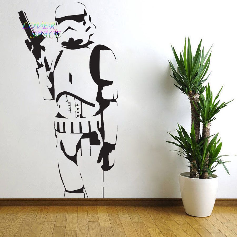 Star Wars Poster Large Storm Trooper Vinyl Wall Sticker Wall Art Inside Most Popular Silhouette Wall Art (View 12 of 20)