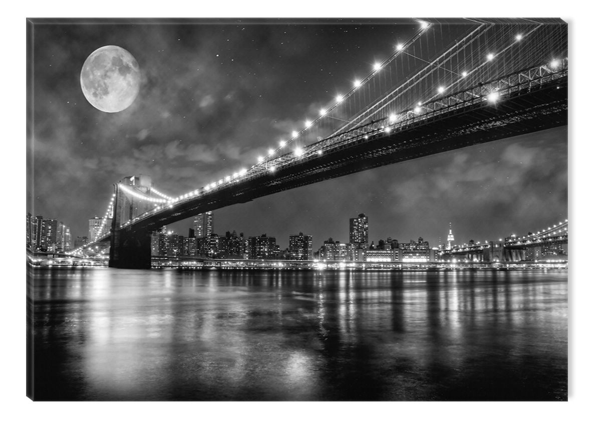 Startonight Canvas Wall Art Black And White Abstract Brooklyn Bridge With Regard To Recent Bridge Wall Art (View 3 of 20)