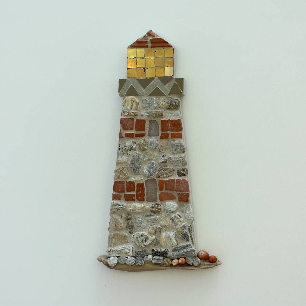 Stone Lighthouse Coastal Mosaic Wall Artrana Cullimore Pertaining To Most Popular Lighthouse Wall Art (View 8 of 20)