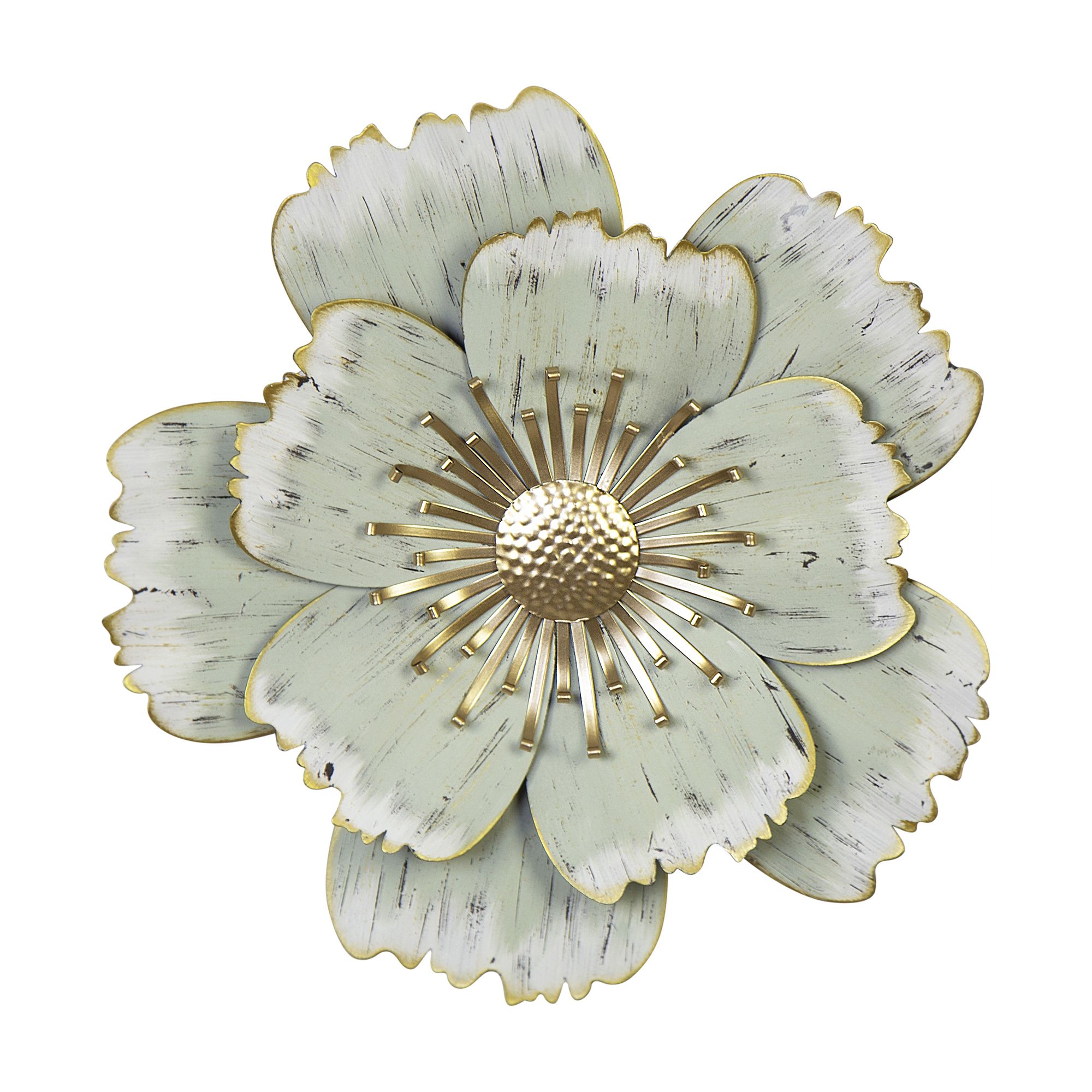 Stratton Home Decor Layered Green Metal Flower Wall Decor – Walmart For Latest Crestview Bloom Wall Art (View 13 of 20)