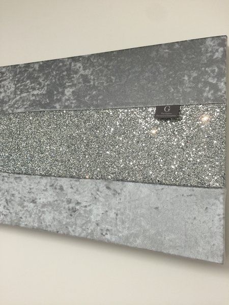 Stunning Gunmetal Grey Crushed Velvet With Silver Glitter Wall Art Throughout Best And Newest Gunmetal Wall Art (View 3 of 20)