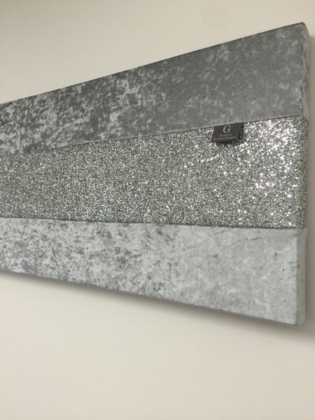 Stunning Gunmetal Grey With Silver Glitter Large Wallart | The Glitter Intended For Most Up To Date Gunmetal Wall Art (View 11 of 20)