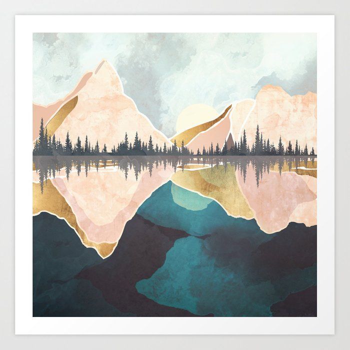 Summer Reflection Art Print | Diy Large Wall Art, Tapestry, Art Prints With Regard To Most Up To Date Reflection Wall Art (View 17 of 20)