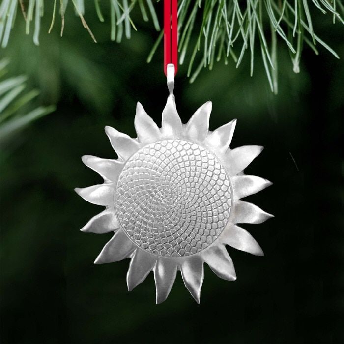 Sunflower Pewter Ornament | Metal Tree Wall Art, Handcrafted Wall Art With Regard To Current Pewter Metal Wall Art (View 4 of 20)