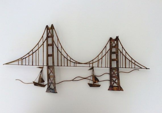 Suspension Bridge Metal Wall Sculpture Pertaining To Current Bridge Wall Art (Gallery 20 of 20)