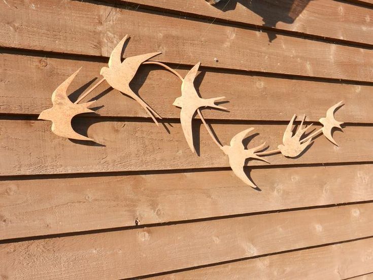 Swallow Wall Art / Rusty Metal Swallows Sculpture / Flock Of | Etsy Within Most Recent Rust Metal Wall Art (View 12 of 20)