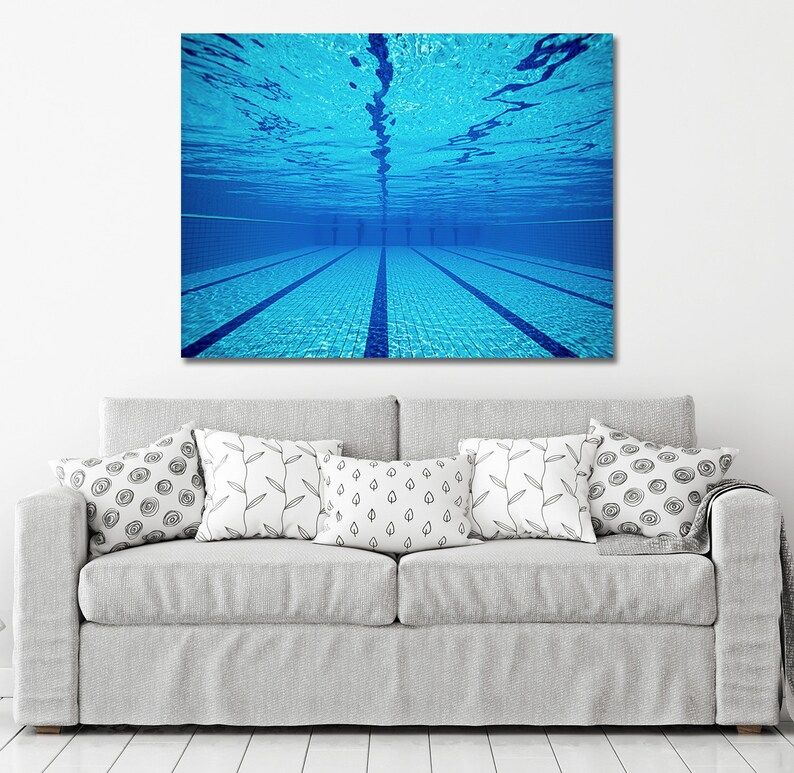 Swimming Pool Swimmers Gift Canvas Wall Art Swimmers Gift | Etsy With Regard To Current Swimming Wall Art (View 4 of 20)