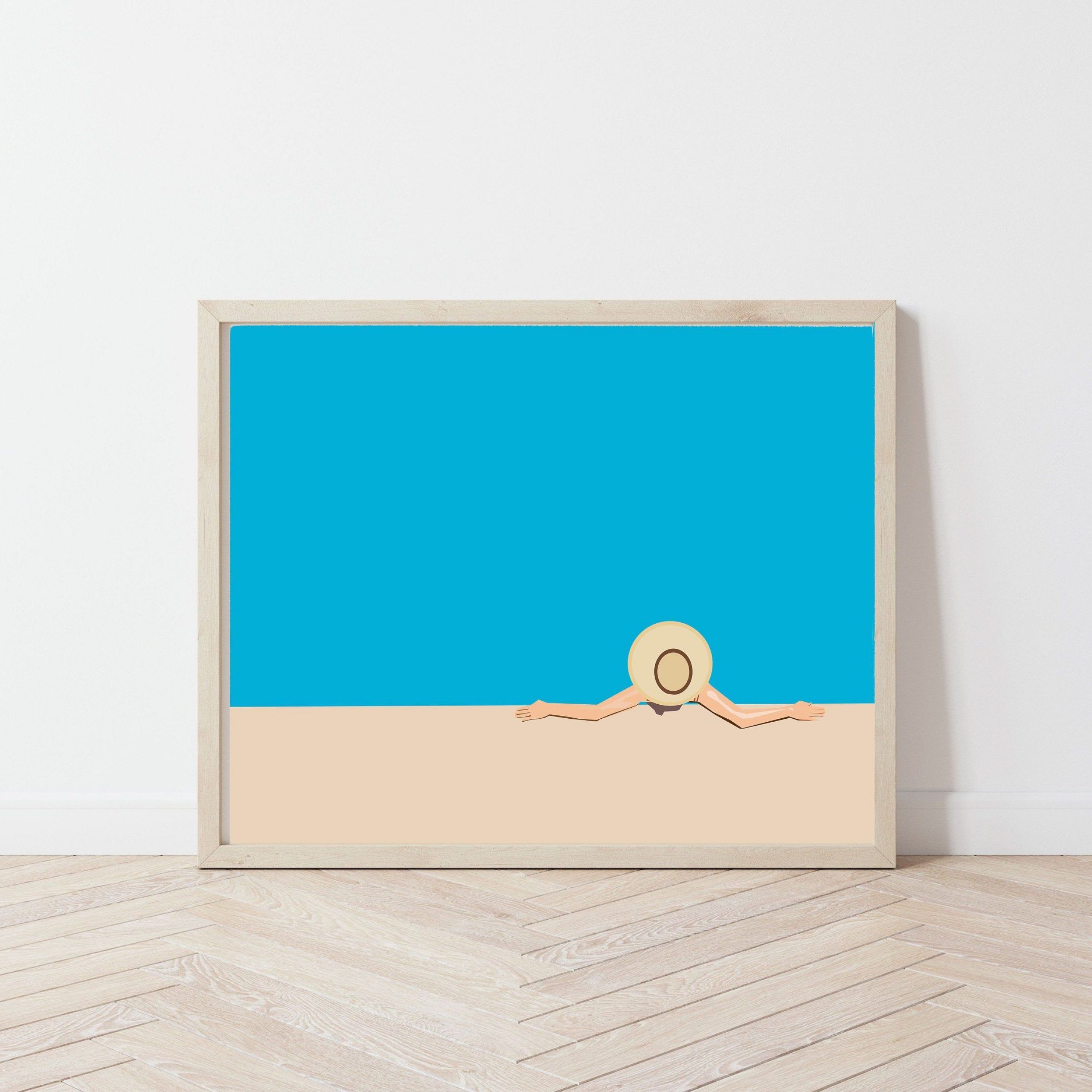 Swimming Pool Wall Art ,floating In The Water Poster,modern Beach Print For Best And Newest Swimming Wall Art (View 5 of 20)