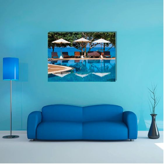 Swimming Poolthe Sea Multi Panel Canvas Wall Art In 2020 | Canvas Throughout 2017 Swimming Wall Art (View 13 of 20)