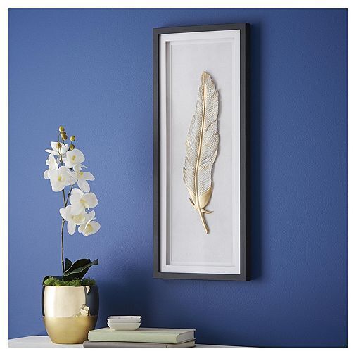 Tesco Direct: Fox & Ivy Gold Brushed Feather Wall Art | Feather Wall Intended For Latest Brushed Gold Wall Art (View 1 of 20)