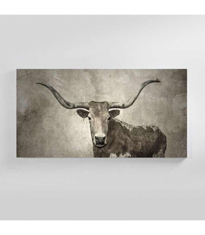 Texas Longhorn Abstract Canvas Art | Wall Art Inside Most Current Long Horn Wall Art (View 8 of 20)