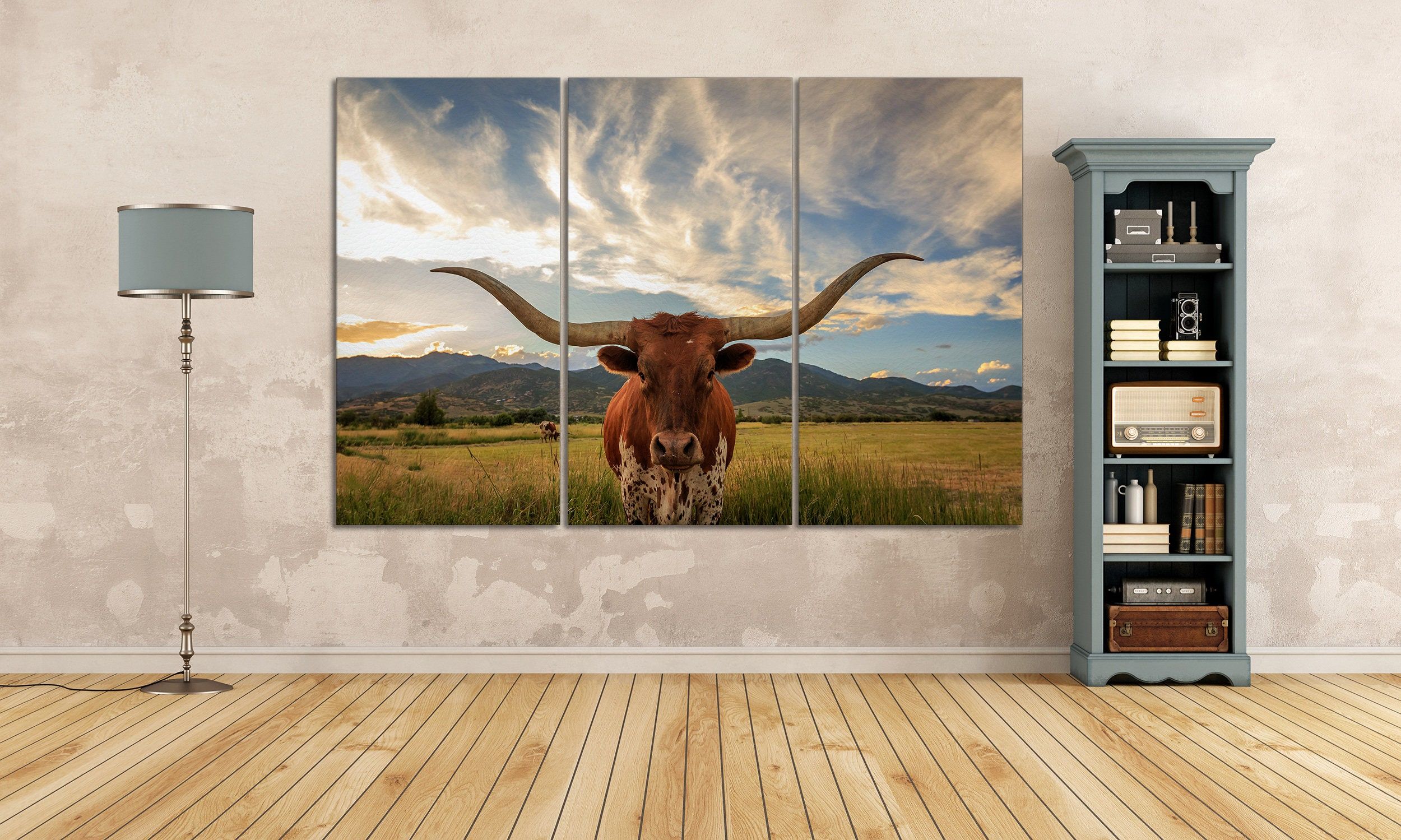 Texas Longhorn Steer Canvas Wall Art Within Most Recent Long Horn Wall Art (View 1 of 20)