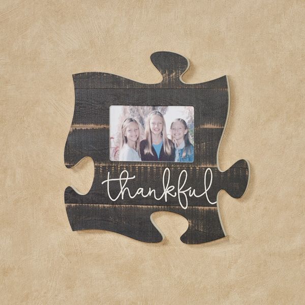 The Thankful Photo Frame Puzzle Piece Wall Art Displays Your Photograph Within Recent Puzzle Wall Art (View 4 of 20)