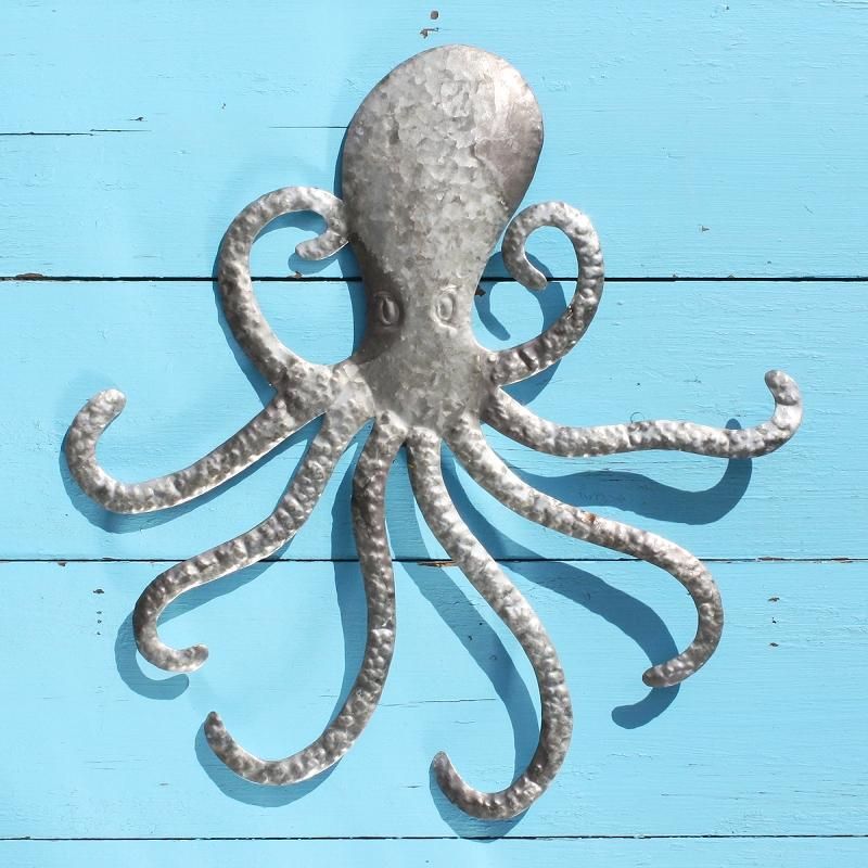 Tin Octopus | Metal Wall Hanging Regarding Newest Octopus Metal Wall Sculptures (View 10 of 20)