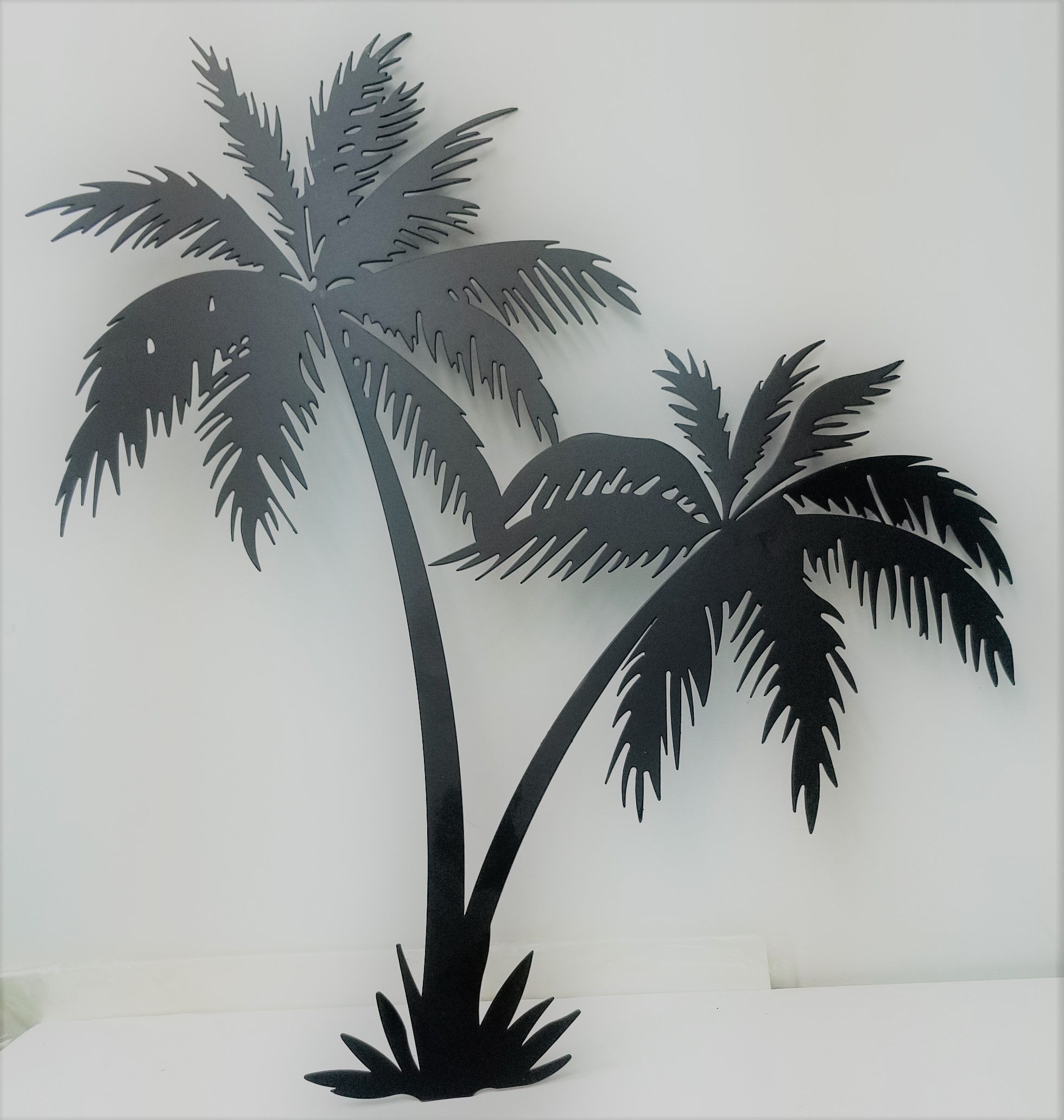 Twin Palm Trees 16" Tall Wrought Iron Wall Art Home Decor Tropical For Best And Newest Palms Wall Art (View 1 of 20)