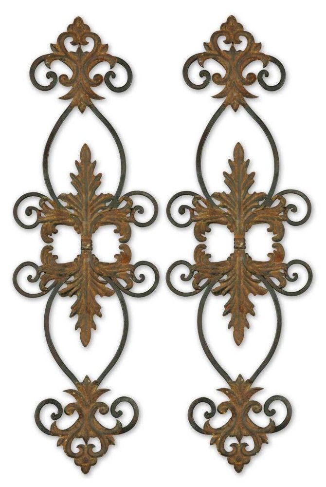 Uttermost Lacole Rustic Metal Wall Art Set Of 2 With Regard To Latest Textured Metal Wall Art Set (View 12 of 20)