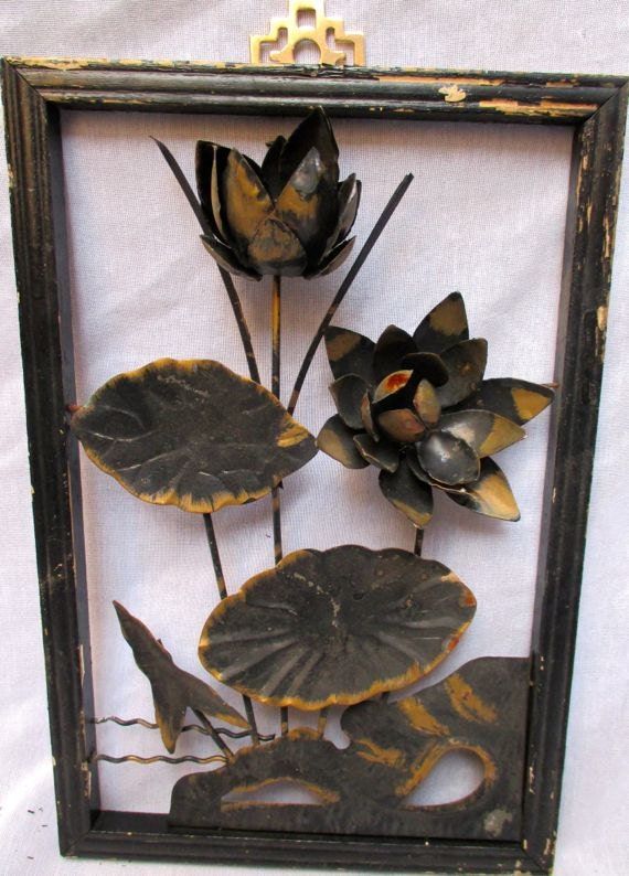 Vintage Metal Art Silhouette Wood Frame Black Andweirdmary Pertaining To Latest Black Antique Silver Metal Wall Art (View 15 of 20)