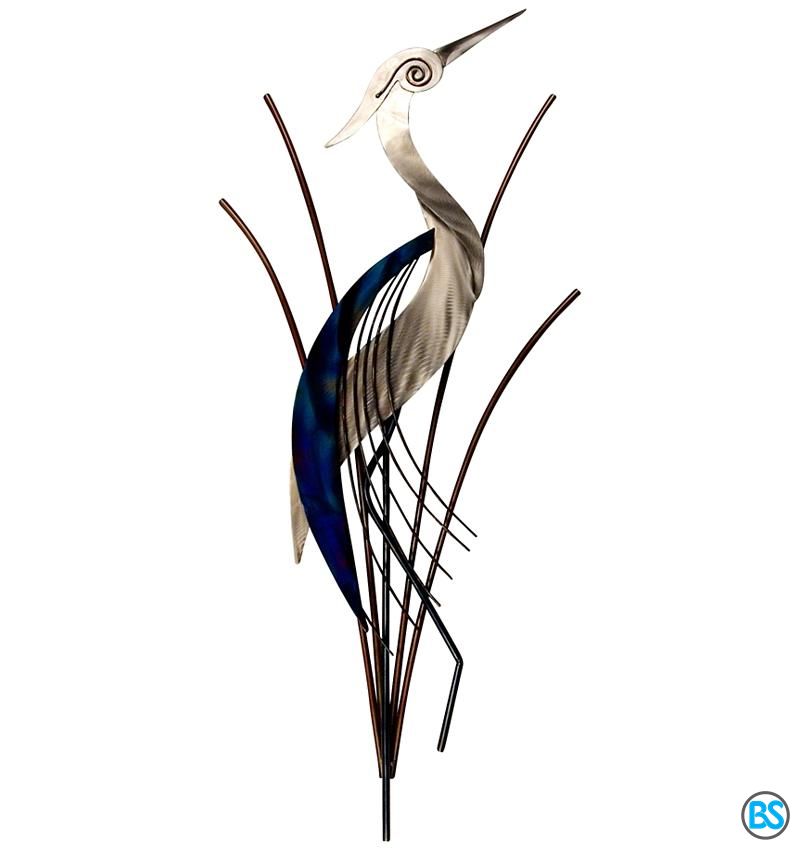 Wall Art | Heron Bird With Head Raised 38" High Metal Wall Art Throughout Most Up To Date Heron Bird Wall Art (View 10 of 20)