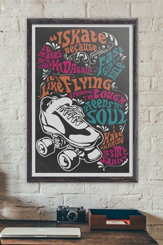 Wall Art, I Skate Because, Roller Derby, Art Prints, Art Posters, Print Within Most Recent Derby Wall Art (View 18 of 20)