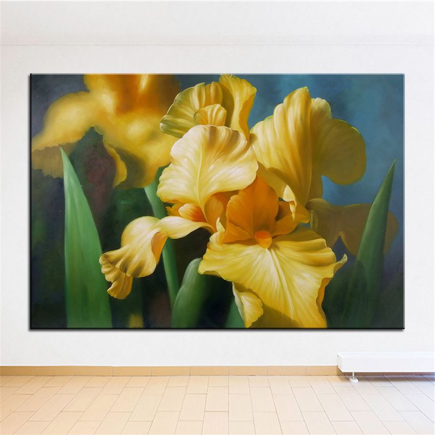 Wall Art, Wall Decor, Wall Flower Painting Yellow And Green Leaves Throughout Most Up To Date Yellow Bloom Wall Art (View 10 of 20)