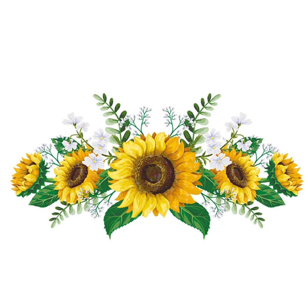 Wall Sticker Diy Sunflower Wall Decal Wall Decor Sticker For Living Intended For Most Recent Sunflower Metal Framed Wall Art (Gallery 19 of 20)